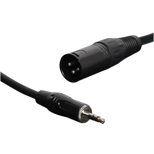 Unbalanced XLR Male to Stereo 3.5mm plug (Summed). 1m length.