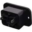 IEC C19 Panel mount mains connector with thermoplastic 94V-2, V-0 Housing and rating of 16A, 250V