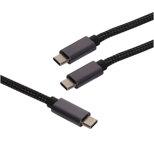 USB 3.2 Type C Male to Dual C Male. Length: 1.5m. 100W power delivery.