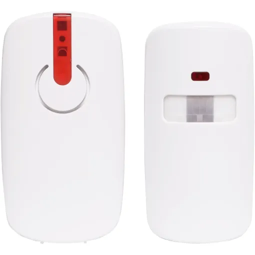A passive infra-red detector for motion sensor activated chimes in shops to notify staff when customers arrive.