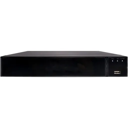 This multi-channel network video recorder offers 12MP resolution recording at 25fps per camera (6 channels) or 8MP (4K) recording at 25fps over 9 channels.