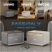 Passion X, a premium, high performance wireless lifestyle home speaker built with a timeless wood cabin structure and wrapped in a luxury leather-textured finish. Delivering up to 100W of maximum power, with Wireless 5.4 and two way full range speaker system. A speaker that not only delivers amazing sound but looks sophisticated, modern and timeless.