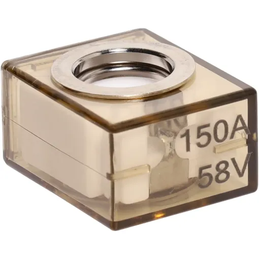 Bolt on marine rated battery fuses. Sits on the stud between the connection and the terminal.