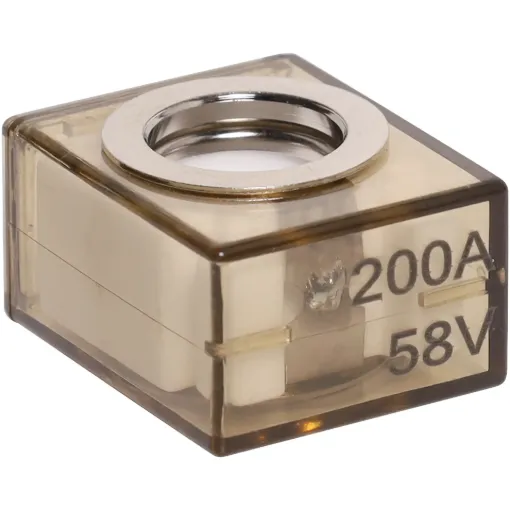 Bolt on marine rated battery fuses. Sits on the stud between the connection and the terminal.