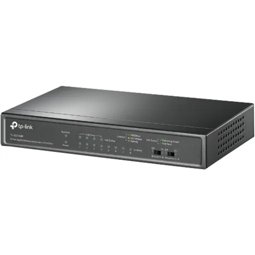 8-Port Gigabit Desktop Switch with 4-Port PoE provides the seamless network connection. It integrates 1000Mbps Gigabit Ethernet and 10/100Mbps Fast Ethernet network capabilities.