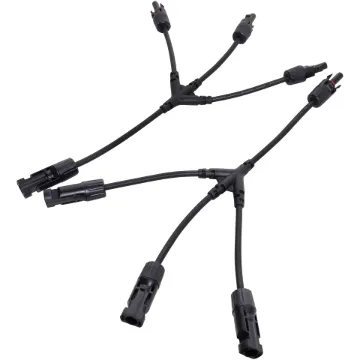 This cable allows three solar panels to be connected in a series or parallel.