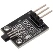 Utilises the 44E hall effect sensor for contactless magnetic switching. Output drops to ground when triggered. 3.3-5V input. 2 mounting screws. Size: 15x18x7mm