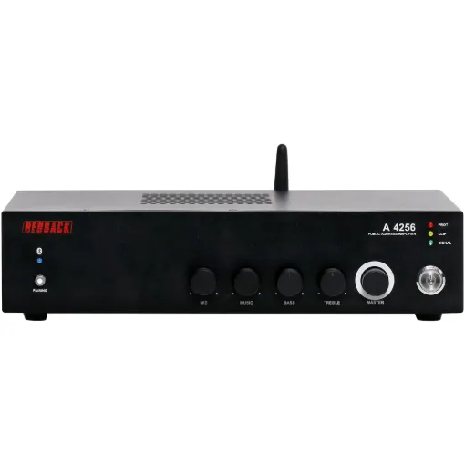 Designed as an all-in-one compact amplifier for retail music systems and small scale PA systems requiring 100V line output, Bluetooth connectivity and telephone paging input.