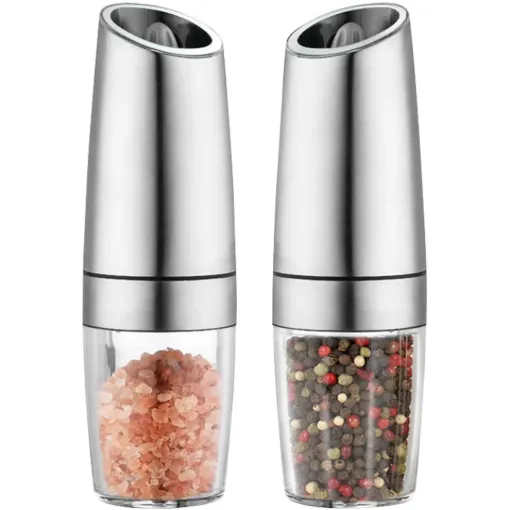 Elevate your everyday seasoning with the ultimate one-handed kitchen companion.  These Electric Salt & Pepper Grinders  automatically grind the moment you flip them upside down, leaving your other hand completely free to stir, flip, or prep. The built-in LED light illuminates your food as you season, ensuring you never over-salt your dishes in dim lighting.
