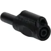 Solder termination suits wire less than 4mmØ. Nylon casing with nickel plated heat treated beryllium copper. Stackable for use with standard 4mmØ banana plugs and sockets.