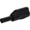 Solder termination suits wire less than 4mmØ. Nylon casing with nickel plated heat treated beryllium copper. Stackable for use with standard 4mmØ banana plugs and sockets.