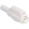 Solder termination suits wire less than 4mmØ. Nylon casing with nickel plated heat treated beryllium copper. Stackable for use with standard 4mmØ banana plugs and sockets.