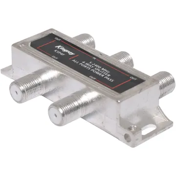 Housed in a zinc diecast enclosure to prevent external interference. Suits frequencies from 5 to 2400MHz for use with digital TV, cable and satellite TV. All models include power pass feature from input to all outputs to allow powering of a masthead amp. F type connection. This splitter is also Foxtel approved.