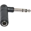 Right Angle 6.35mm Stereo Plug to 6.35mm Socket Adapter