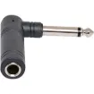 Right Angle 6.35mm Mono Plug to 6.35mm Socket Adapter