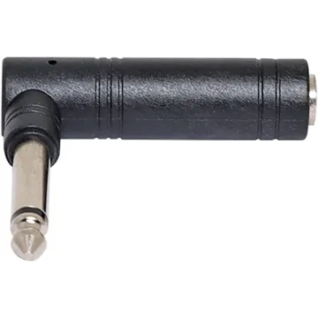 Right Angle 6.35mm Mono Plug to 6.35mm Socket Adapter