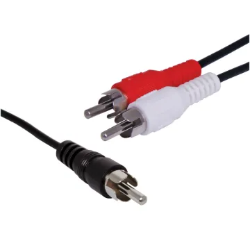 RCA to Dual RCA Male Cable, 1.5m.