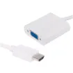This lead adaptor converts a HDMI signal to VGA and splits the audio signal to a 3.5mm stereo jack output. This allows high quality video signals to be transmitted over greater distances.