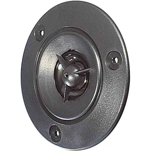 A compact polymer dome tweeter for use in bookshelf or satellite/surround speakers. Features dispersion vanes for even sound field A compact polymer dome tweeter for use in bookshelf or satellite/surround speakers. Features dispersion vanes for even sound field distribution.