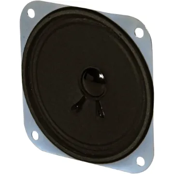 4 watt max. 4Ω and 8Ω taps. Great as a replacement car speaker. Diagonal mounting hole centres at 100mm. Overall Depth: 32mm.