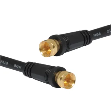 Quad shielded RG6 coaxial cable terminated with F type connectors.