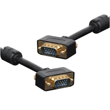 Filtered VGA DE15 High Density Male-Male Lead, 3m. Ferrite core on each end to reduce EMF interference. Tightly woven shield and cores meet UL2919 specification.