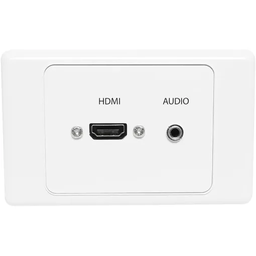 Flylead Wallplate fitted with HDMI high speed with Ethernet (1.4) connection and 3.5mm stereo.