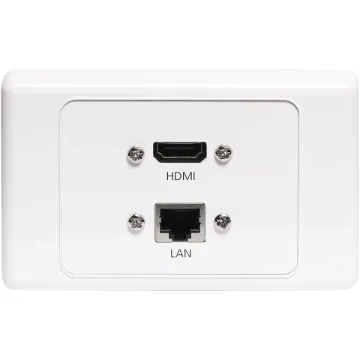 Wallplate fitted with RJ45 Cat6 & HDMI V2.1 connection. 150mm fly leads on rear.