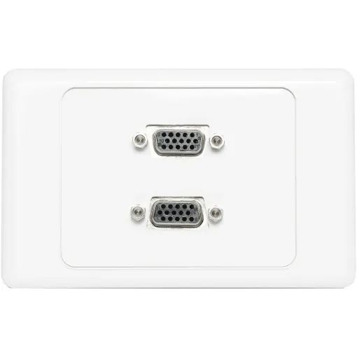 Wallplate fitted with with dual HD9 female VGA connectors.