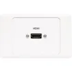 HDMI wallplate with flylead connections. Fitted with dual HDMI high speed with Ethernet connection.