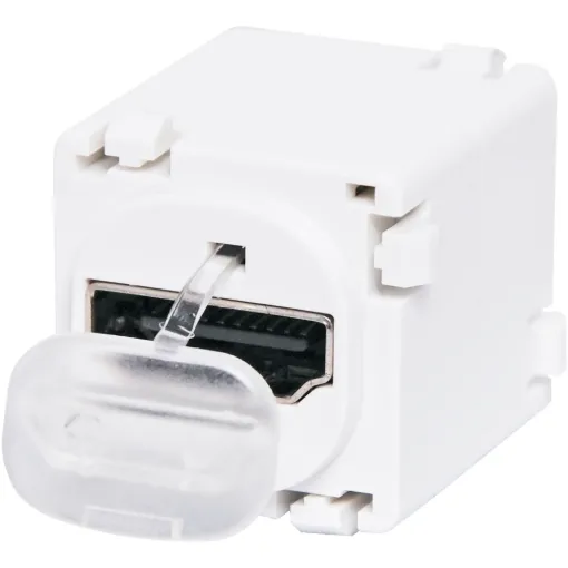 Clip in mechansim to suit clipsal wallplates. HDMI socket on either side of mechanism. Features protective flip-up cover for when not in use. Compatible with HDMI 1.4