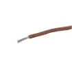 Brown, 14 strand, 21AWG, medium gauge, tinned, copper hookup wire with a PVC insulator suitable for indoor, general purpose wiring.