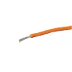 Orange, 14 strand, 21AWG, medium gauge, tinned, copper hookup wire with a PVC insulator suitable for indoor, general purpose wiring.