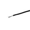 Black, 7 strand, 26AWG, tinned copper wire with a PVC insulator for indoor, general purpose, low current wiring.