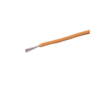 Orange, 7 strand, 26AWG, tinned copper wire with a PVC insulator for indoor, general purpose, low current wiring.