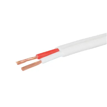 Speaker cable for 100V line commercial PA audio systems. Double PVC insulated twin. Separate conductors with non-bonded sheath.