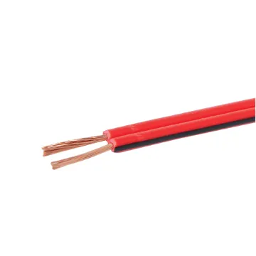 Medium duty figure 8 speaker cable for a variety of uses. 2x24/0.20 size. Red with black trace. Max current rating: 7.5A. 500m roll size.