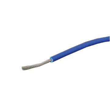 Blue, 24 strand, 18AWG, heavy duty, tinned copper wire with a PVC insulator suitable for indoor, general purpose wiring.