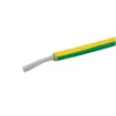 Yellow/Green, 32 strand, 17AWG, heavy duty, high current, tinned copper wire with a PVC insulator suitable for indoor 240V and heavy duty wiring.