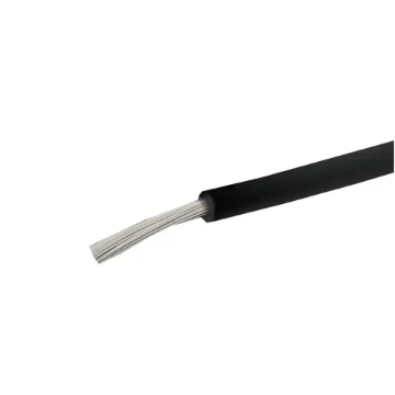 Black, 32 strand, 17AWG, heavy duty, high current, tinned copper wire with a PVC insulator suitable for indoor 240V and heavy duty wiring.