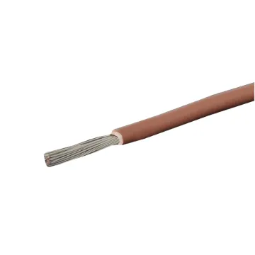 Brown, 50 strand, 13AWG, heavy duty, high current, tinned copper wire with a high temperature rated PVC insulator.