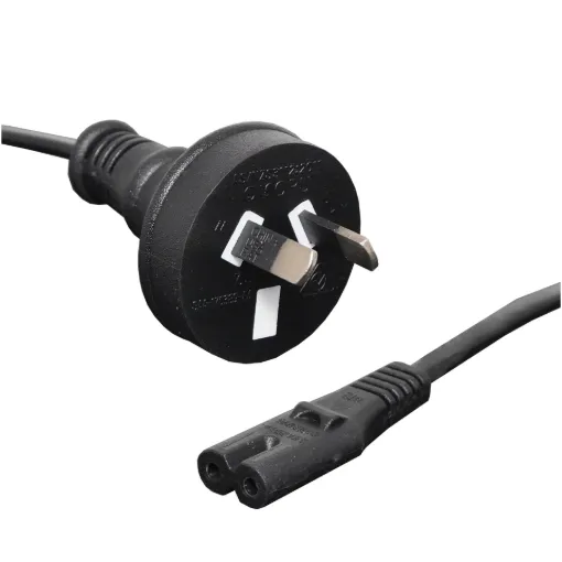 2.5A 2 Pin to Figure 8 plug 5.0m. Energy Authority approved. Ideal for installers when wallmounting televisions.
