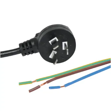 7.5A 3 pin 2m black, bare ends, 6.4mm diameter. Energy Authority approved.