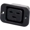 IEC C19 Panel mount mains connector with thermoplastic 94V-2, V-0 Housing and rating of 16A, 250V