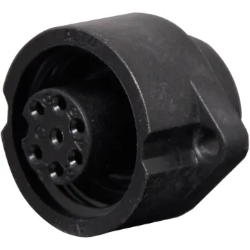 IP66 rated waterproof 7 pin connector for installations outdoors or in areas prone to moisture build up. Compatible with Amphenol C16 series connectors. 8A rated.