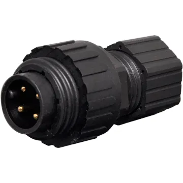IP66 rated waterproof 4 pin connectors for installations outdoors or in areas prone to moisture build up. Compatible with Amphenol C16 series connectors. 12A rated.