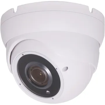 Surface mount dome camera housed in vandal resistant aluminium housing with infra red illumination for night time viewing. High resolution 4MP sensor produces clear crisp video signal. Lens has an adjustable focal length (2.8-12mm). Video output is selectable between AHD and 960H via the cable toggle control.