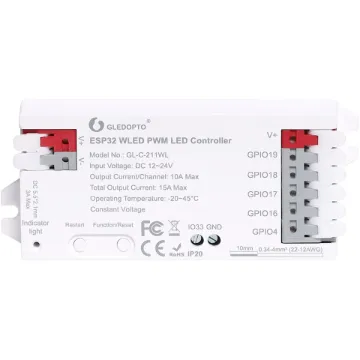 This Wi-Fi ESP32 PWM digital LED controller supports most addressable LED strips and provides the ability to customise LED lighting effects. It utilises an open source WLED control protocol compatible with popular LED strips using WS2811, WS2812B, WS2814A, SK6812, and others.