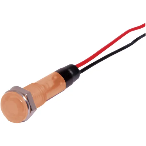 Orange Panel Mount 12V DC LED With Bezel