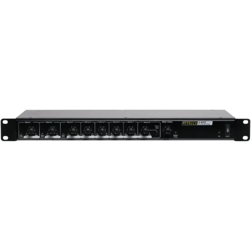 This fully revised mixer model offers improved noise circuitry and features six input channels which are user selectable for either balanced mic or line as well as two dedicated line level RCA inputs and a 3.5mm audio jack for portable devices. In addition a muting trigger and input for paging console has been added, providing added flexibility for installations requiring paging communications.